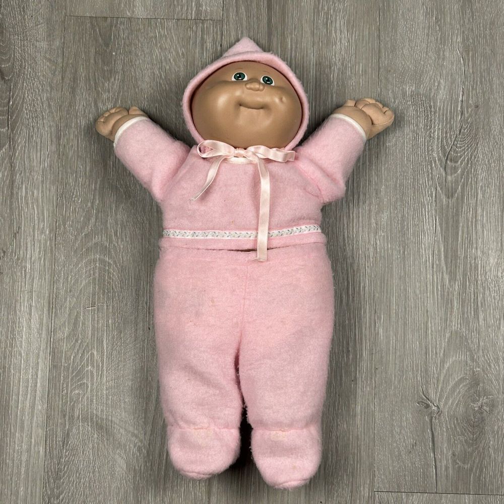 Cabbage Patch Kids Bald Baby Doll Green Eyes 1‎ Dimple Coleco Head Mold #3 1984